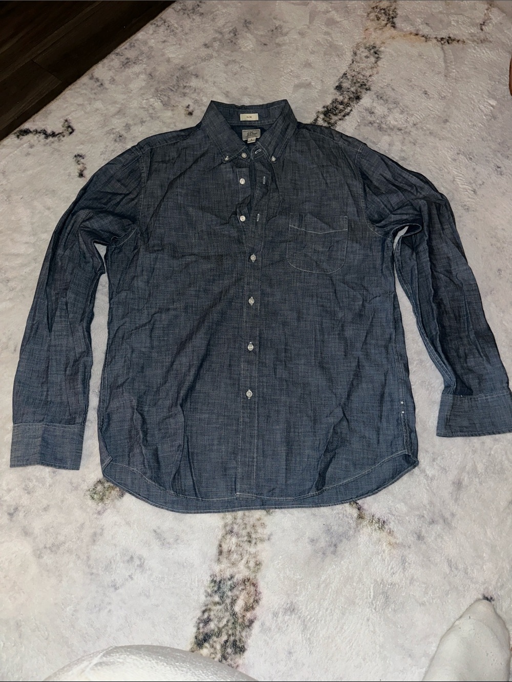 J. Crew Dark Chambray Button-Down Shirt